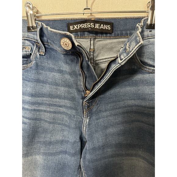 Express Jeans Womens 10R Ultimate Stretch Super Skinny Mid Rise Grunge Distress - Picture 4 of 12